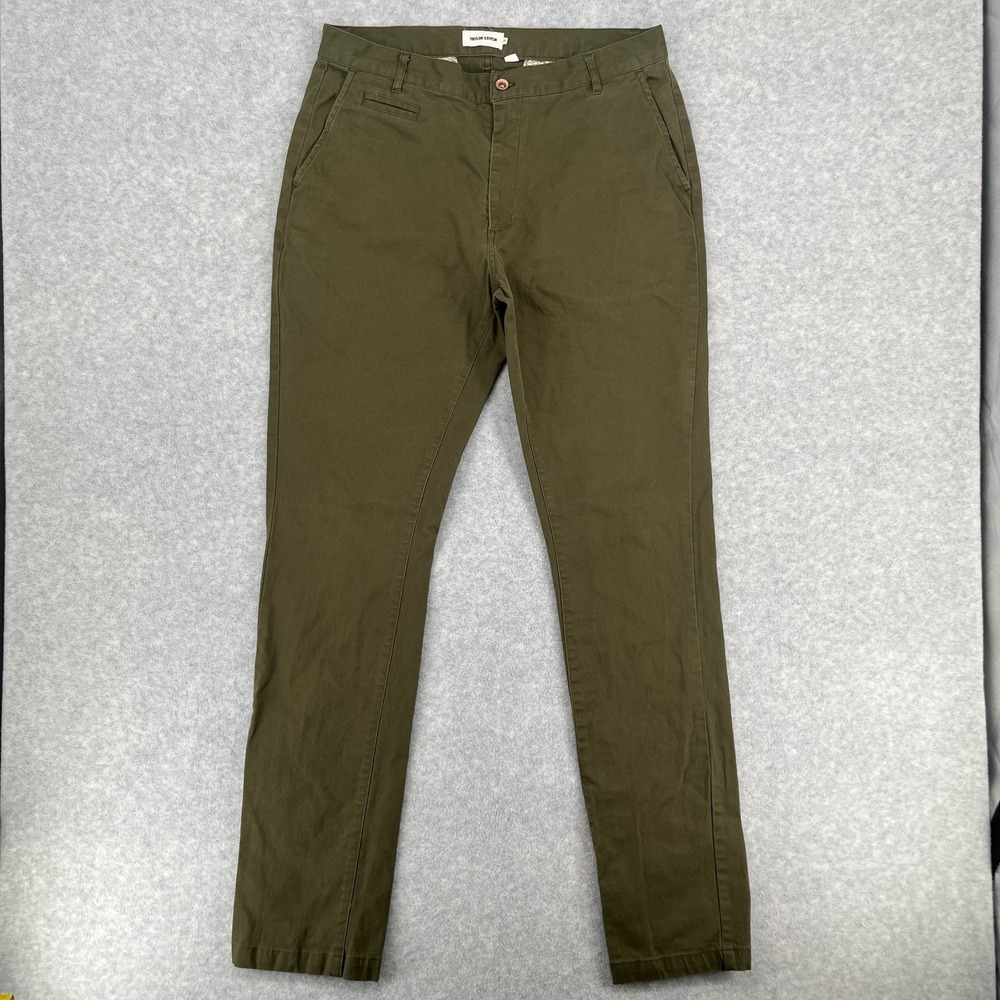 Taylor Stitch Chino Pants Mens 34 (Fits 32x34) Olive The Foundation Slim Organic